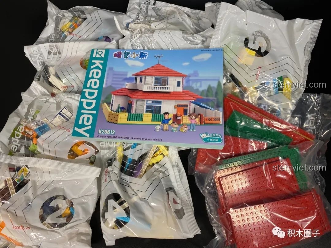 Toàn bộ các túi gạch và sách hướng dẫn của bộ xếp hình Keeppley 20612 giá bình dân.