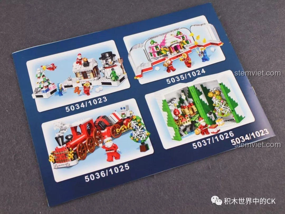 Mặt sau sách hướng dẫn bộ lắp ráp Winner 5034 Giáng Sinh Trắng 4 trong 1 giới thiệu các bộ sản phẩm khác trong series.