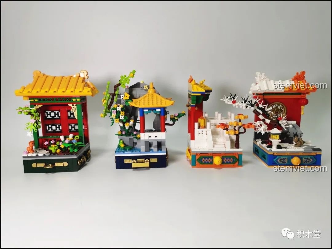 Bốn mô hình lắp ghép Wekki Vườn Thượng Uyển Bốn Mùa với ngăn kéo mở