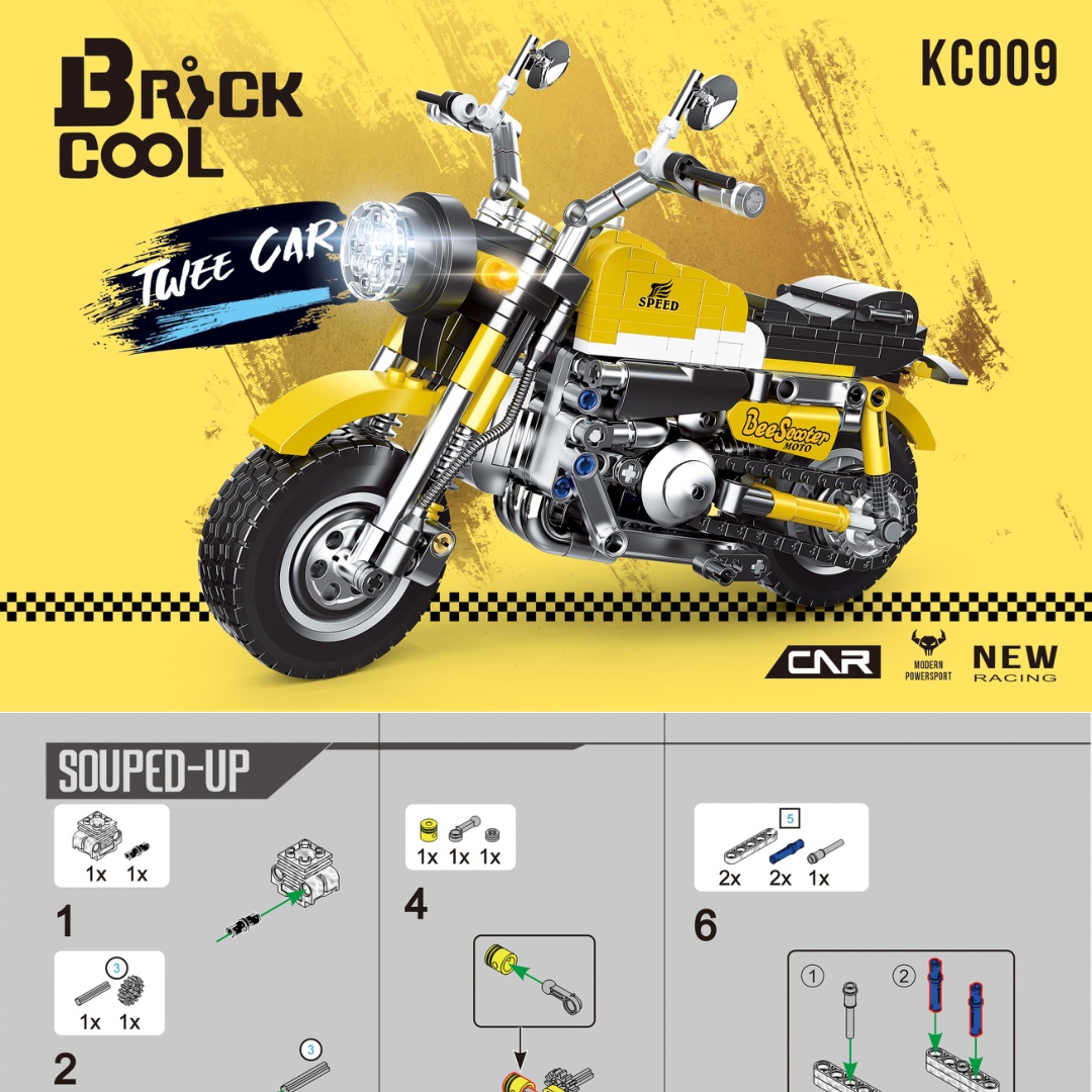 Xe máy BeeScooter MOTO BrickCool KC009 sách lắp ghép BrickCool 9 Xe máy mô hình