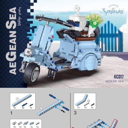 Sách Hướng Dẫn Lắp Ráp Xe Mô Tô Biển Aegean Vespa 125 BrickCool KC017 Hướng Dẫn Lắp Ghép BrickCool KC017 Mô Hình Xe Vespa Cổ Điển