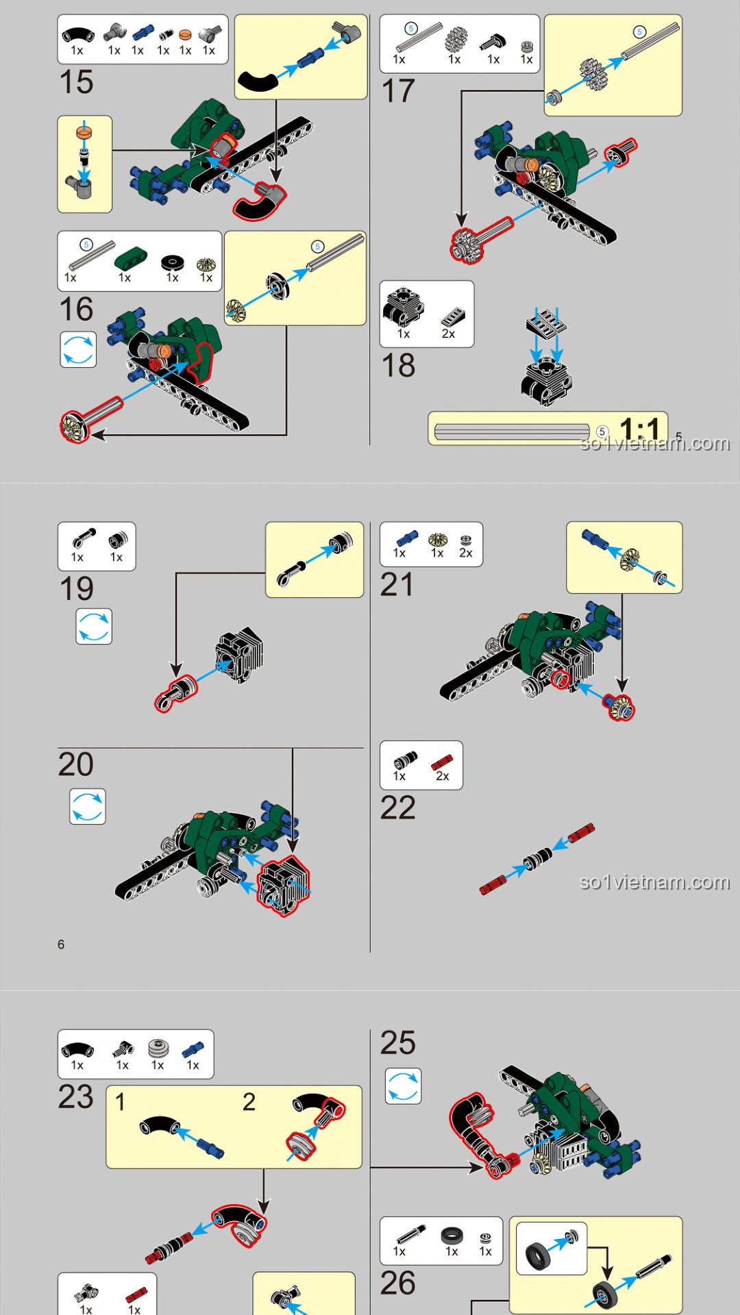 Mô tô cổ điển BrickCool KC018 Hướng dẫn lắp ghép Mô tô cổ điển