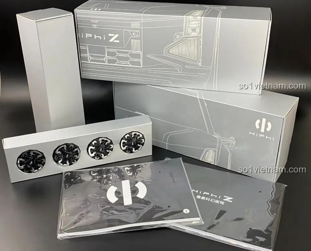 Các bộ phận chính của bộ lắp ráp xe HiPhi Z Pixel Sci-Fi Car Model của Pantasy