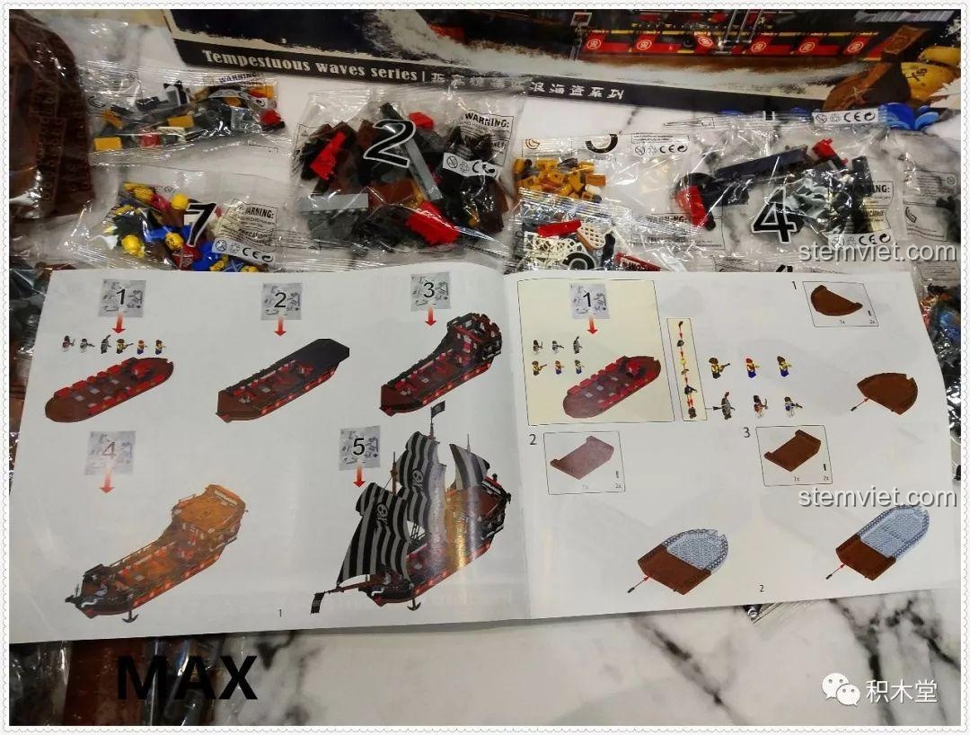 Các minifigures đi kèm Tàu Cướp Biển Skull Adventure QL1801.