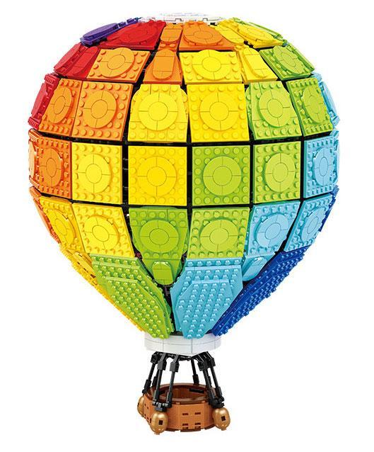 Mô hình đồ chơi lắp ghép Khinh khí cầu cầu vồng CACO C002 với 2550 mảnh, một món quà sáng tạo cho bé gái 6 tuổi.
