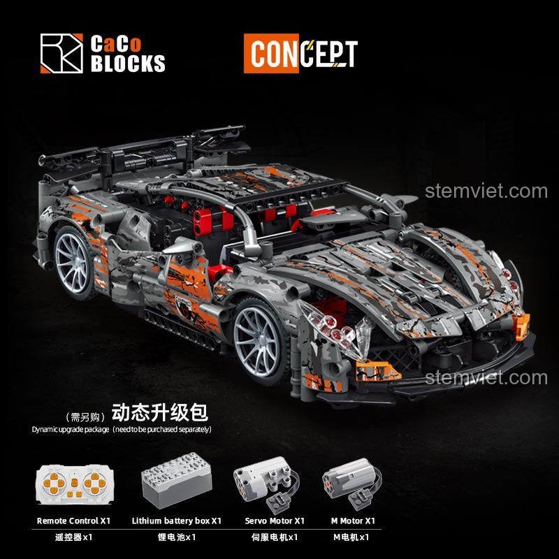 Mô hình McLaren Concept C013 có thể nâng cấp điều khiển từ xa, bộ đồ chơi lắp ghép kỹ thuật cao cấp cho con trai.