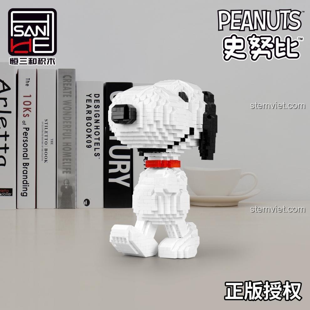 Hộp sản phẩm Snoopy bằng khối lắp ghép CACO S053