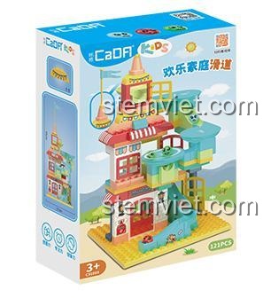 Hộp sản phẩm CaDA C31003 Cầu trượt bi, bộ đồ chơi lắp ráp Duplo chất lượng cao, món quà đáng tiền cho bé mầm non.