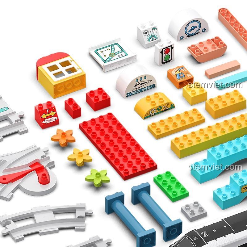 Các khối lắp ghép Tương thích LEGO® Duplo® của bộ CaDA C31021, chi tiết sắc nét, chất lượng cao, an toàn cho trẻ 3 tuổi.