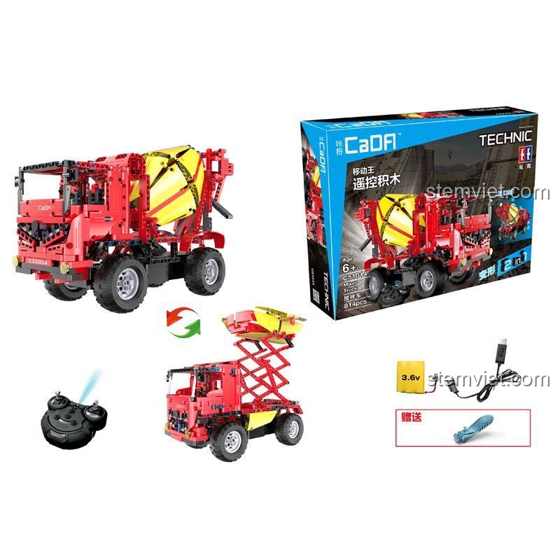 Hộp đồ chơi lắp ráp Double Eagle C51014 Xe Công Trình Biến Hình 2 kiểu, có remote điều khiển và pin sạc, phù hợp bé trai 6 tuổi, tiết kiệm.