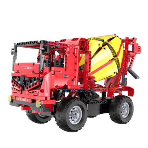 Bộ lắp ráp CaDA C51014 Xe Trộn Bê Tông điều khiển từ xa màu đỏ vàng, mô hình công trình 814 mảnh ghép chất lượng cao cho bé trai 6 tuổi, giá tốt.