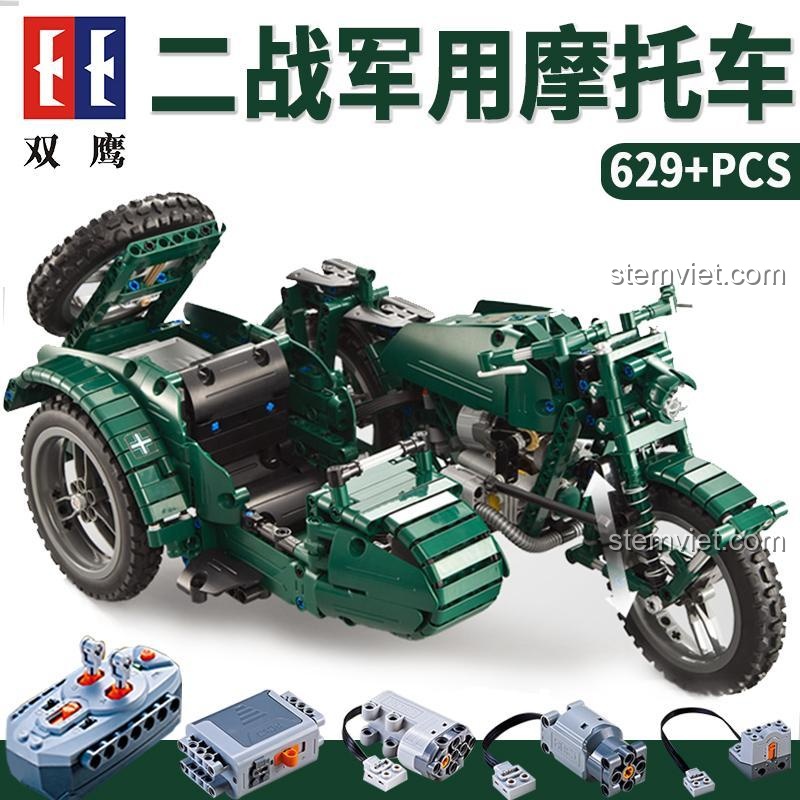 Hộp Bộ lắp ráp CaDA C51021 Xe quân sự hiển thị các chi tiết và tính năng điều khiển từ xa, món quà tuyệt vời cho bé trai yêu thích xe cộ.