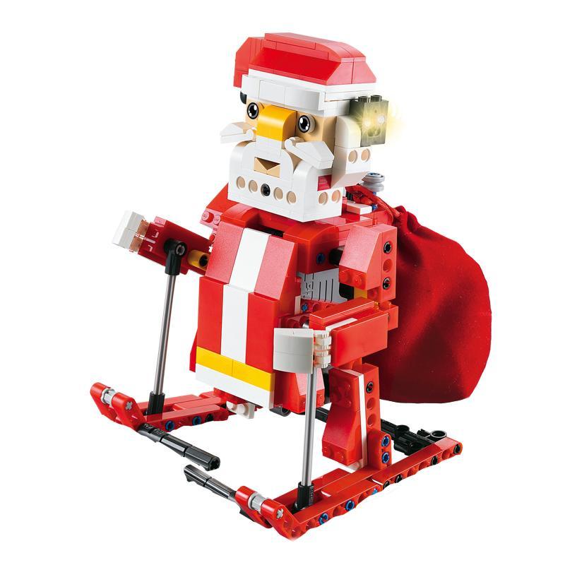 Bộ lắp ráp Ông già Noel CaDA C51034 đang trượt tuyết, mô hình đồ chơi Giáng sinh có đèn LED và cảm biến âm thanh, phù hợp cho bé trai và bé gái 6 tuổi, giá tốt.