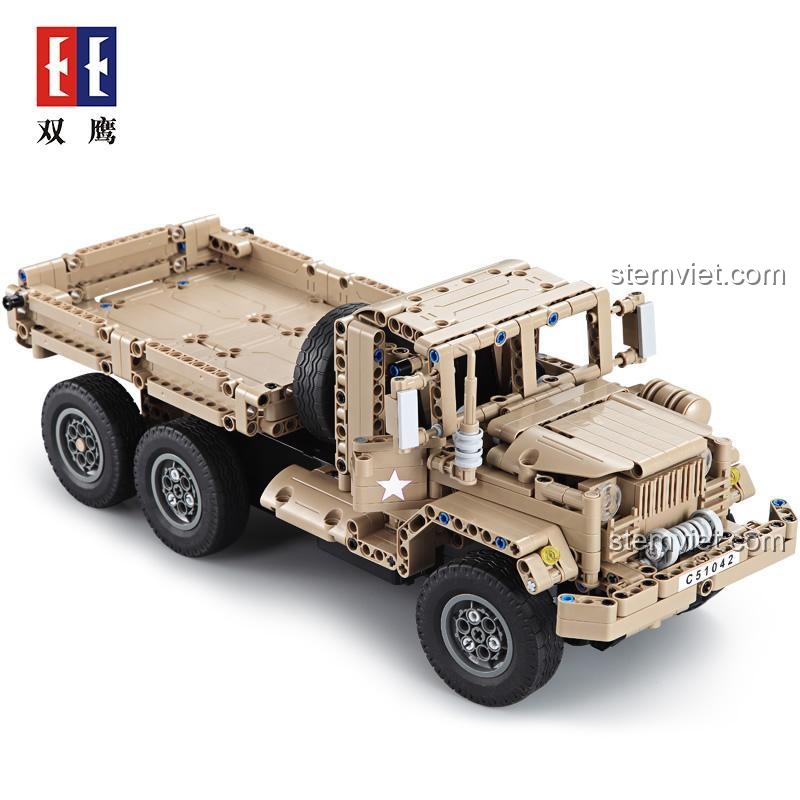Bộ xếp hình C51042 Xe Tải Chở Lính của CaDA với 545 chi tiết, chất lượng cao, tương thích Technic.