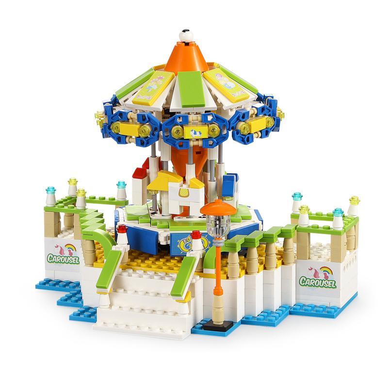 Mô hình Vòng quay ngựa gỗ CaDA C51046, Đu quay ngựa gỗ Double Eagle 51046, Mô hình đu quay ngựa gỗ 1046, bộ đồ chơi Đu quay ngựa gỗ, đồ chơi lắp ráp cho bé 6 tuổi