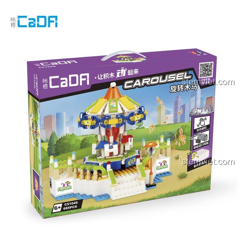 Hộp bộ lắp ghép CaDA C51046 Vòng quay ngựa gỗ, đồ chơi mô hình C51046, đồ chơi xây dựng Đu quay ngựa gỗ, Vòng quay ngựa gỗ CaDA C51046, giá tốt cho bé 6 tuổi