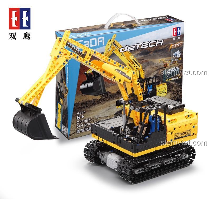 Hộp sản phẩm đồ chơi lắp ghép Double Eagle C51057 Xe xúc công trình, chất lượng cao