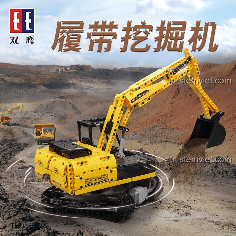 đồ chơi mô hình Xe xúc công trình C51057 của CaDA, món quà cho bé trai 6 tuổi
