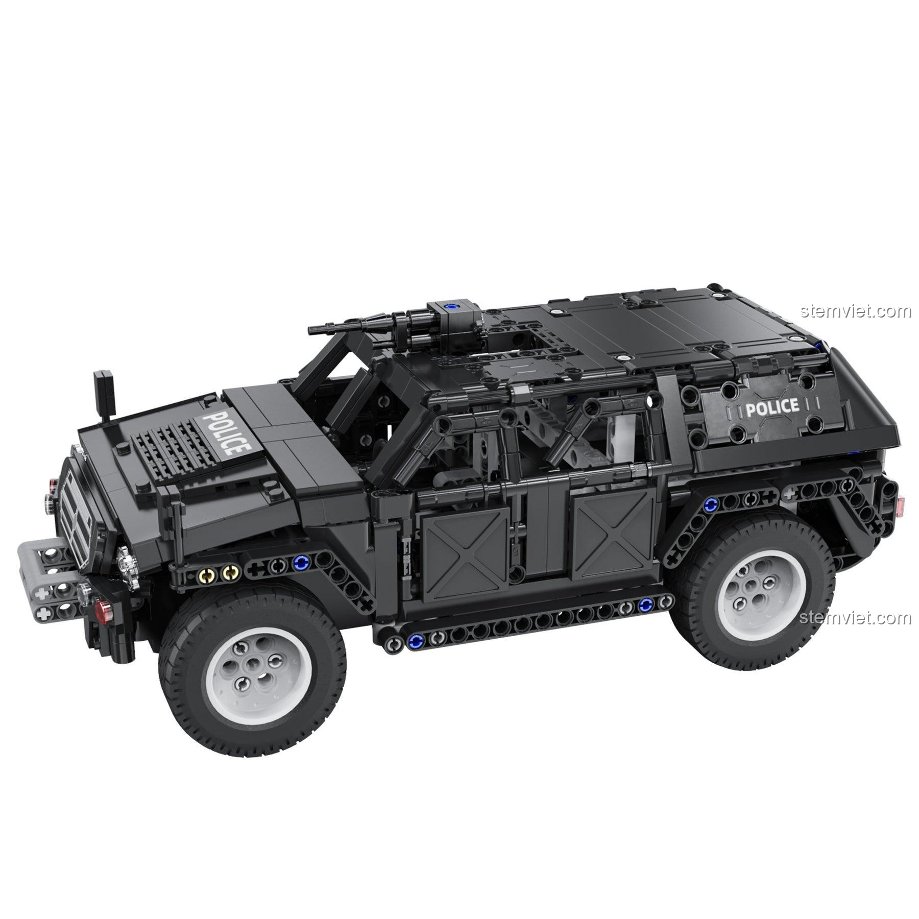 Mặt bên đồ chơi mô hình Double Eagle C51207 Xe Jeep Quân Sự Đặc Nhiệm, đồ chơi mô hình xe SWAT, phù hợp bé trai 6 tuổi, chất lượng vượt trội