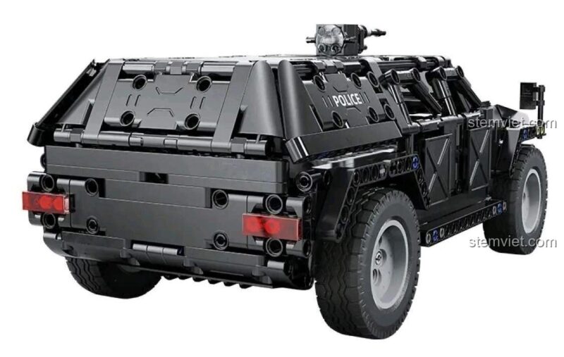 Mặt sau đồ chơi mô hình Double Eagle C51207 Xe Jeep Quân Sự Đặc Nhiệm, thiết kế hầm hố, cho bé trai 6 tuổi, chất lượng tốt