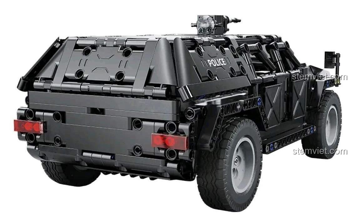 Mặt sau đồ chơi mô hình Double Eagle C51207 Xe Jeep Quân Sự Đặc Nhiệm, thiết kế hầm hố, cho bé trai 6 tuổi, chất lượng tốt