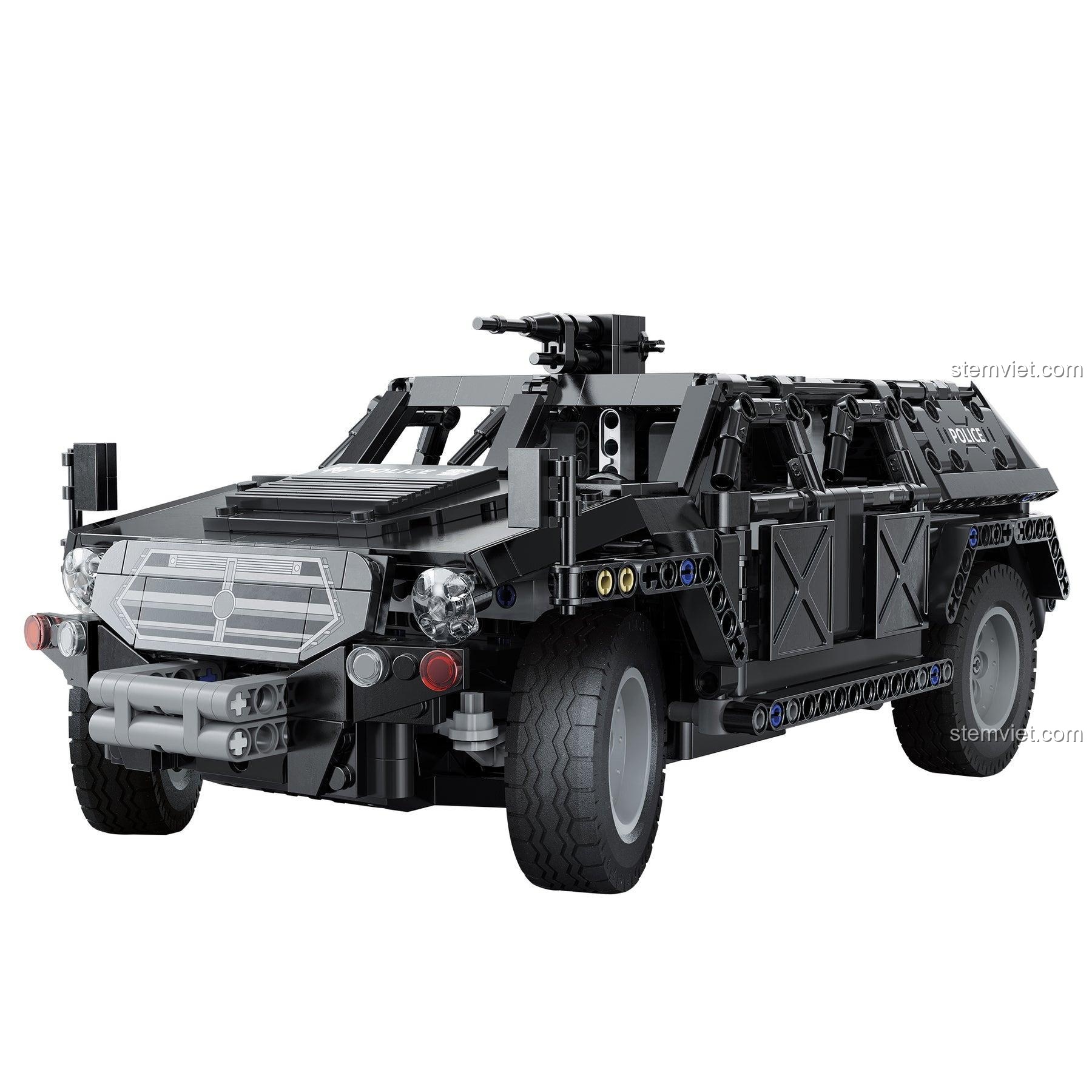 Mặt trước đồ chơi mô hình CaDA C51207 Xe Jeep Quân Sự Đặc Nhiệm, đồ chơi mô hình xe SWAT, thiết kế mạnh mẽ, cho bé trai 6 tuổi, giá tiết kiệm