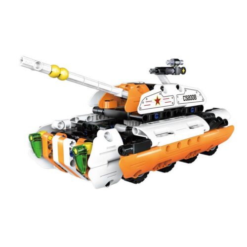 Bộ lắp ghép CaDA C52008 Xe tăng biến hình màu trắng cam, đồ chơi lắp ráp Xe tăng chiến đấu cho bé trai 6 tuổi giá tốt.
