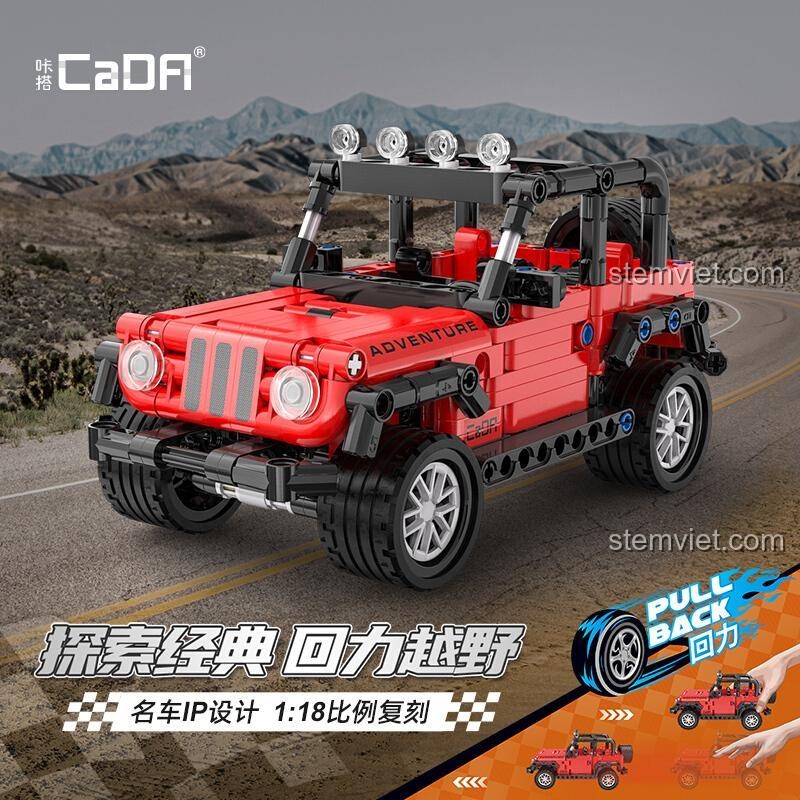 Đồ chơi lắp ráp Xe Off-Road Double Eagle C52027 với tính năng kéo lùi, thiết kế chân thực, mang lại trải nghiệm vượt địa hình cho bé trai 6 tuổi