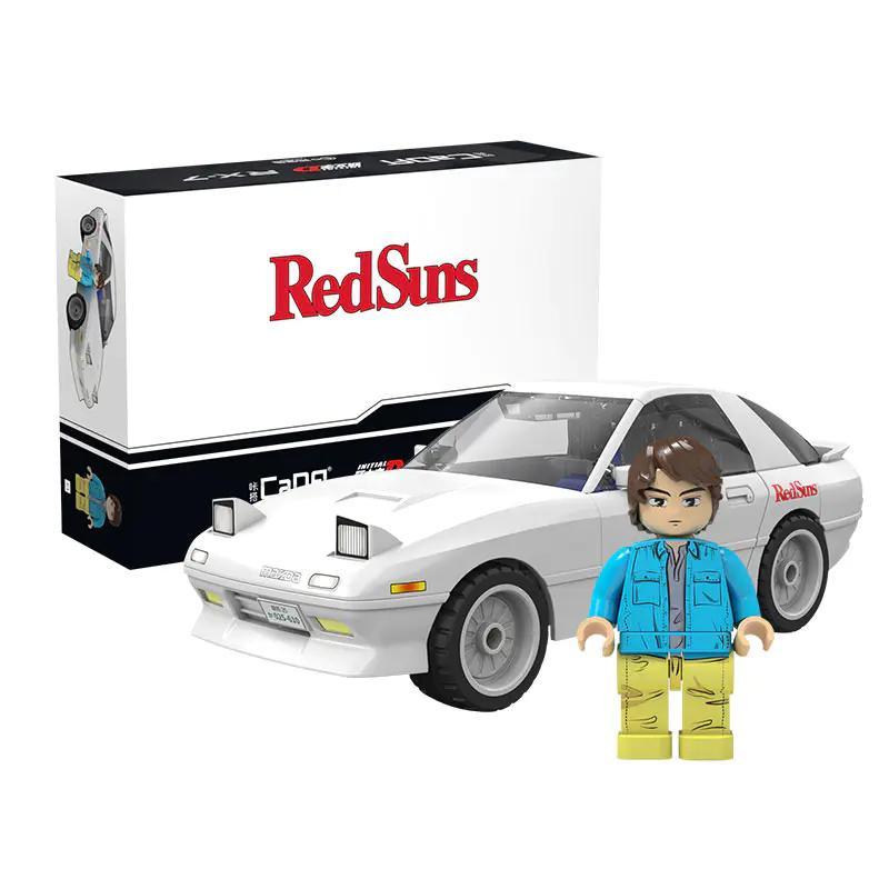 Hộp sản phẩm bộ đồ chơi lắp ráp xe Mazda RX-7 FC3S C55016 của CaDA với nhân vật Takahashi Ryosuke