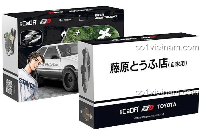 Bộ đồ chơi lắp ghép CaDA C55018 Toyota AE86 Trueno Fujiwara Tofu Shop cùng mô hình xe