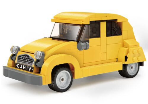 bộ lắp ráp Xe Citroën 2CV CaDA C55021 màu vàng, mô hình xe cổ điển Pháp cho bé trai 8 tuổi, giá rẻ.