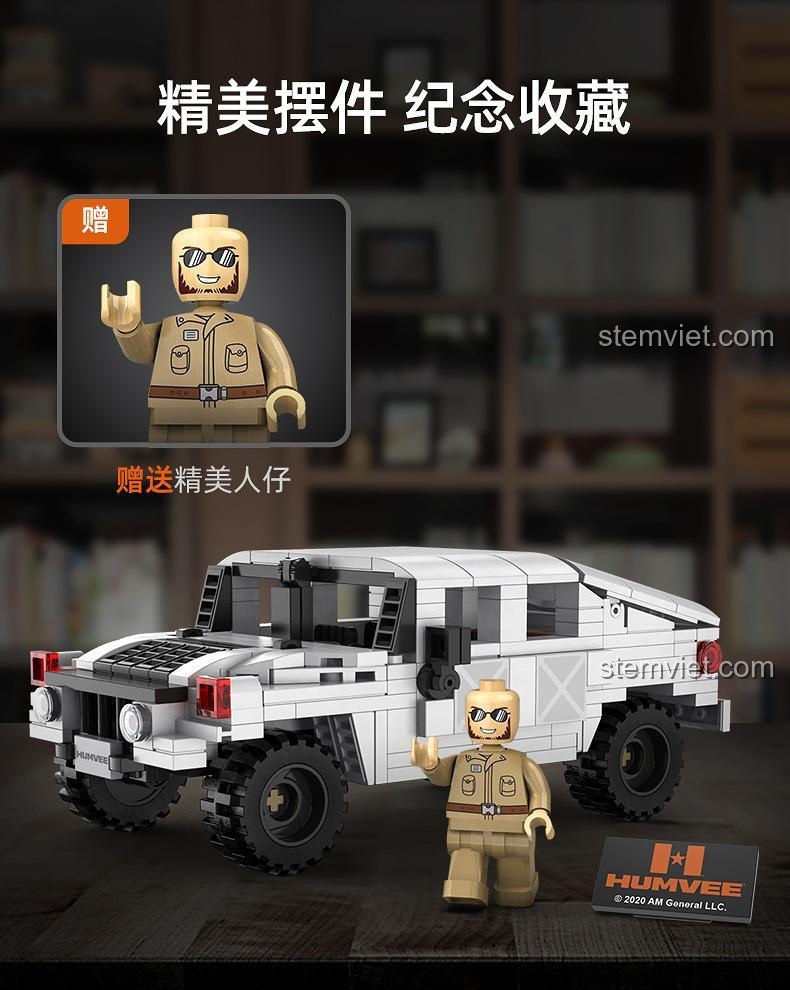 Bộ xếp hình CaDA C55022 đi kèm một minifigure tài xế, làm tăng thêm giá trị sưu tầm và vui chơi.
