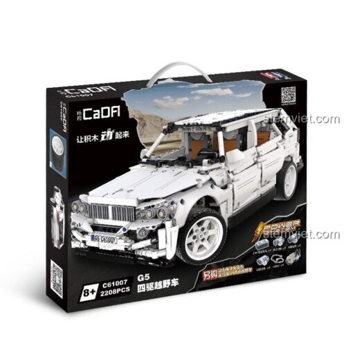 Bộ lắp ráp CaDA C61007 Xe Địa Hình G5 RC 1:10 trắng, 2208 mảnh, dành cho bé trai 8 tuổi, giá tốt.