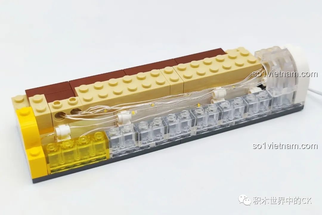 Quá trình lắp ráp phần bảng hiệu có đèn LED của bộ CaDA C61033 Fujiwara Tofu Shop