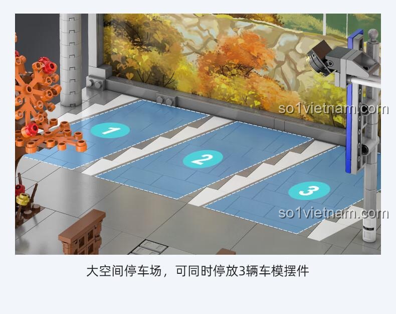 Chi tiết bộ lắp ghép CaDA C61034 Bãi đỗ xe Nakayama, 910 chi tiết