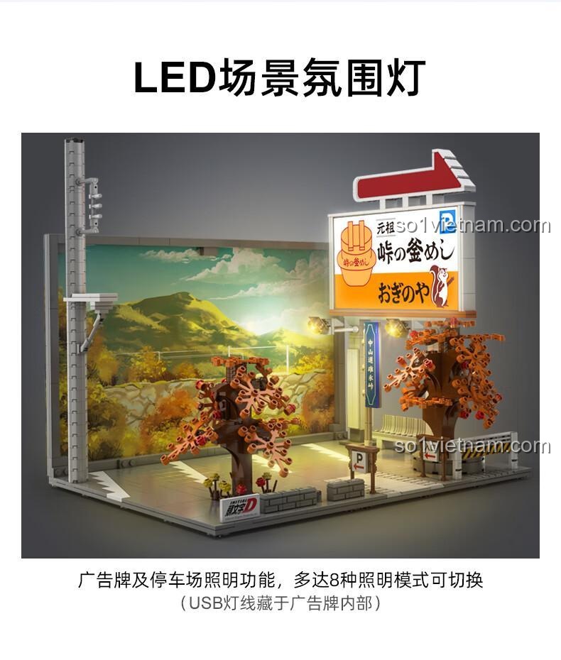 Góc nhìn bộ lắp ghép CaDA C61034 Bãi đỗ xe Nakayama, 910 chi tiết