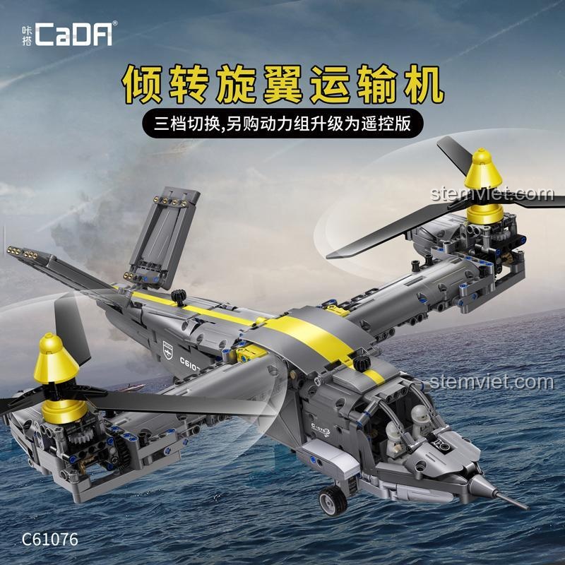 Ảnh quảng cáo bộ lắp ráp Trực thăng lai V-280 Valor CaDA, mô tả cảnh máy bay đang bay trên biển.