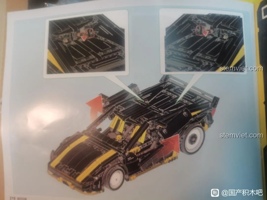 Hướng dẫn lắp ráp chi tiết một phần của bộ CaDA C63001 Cyber Turbo-V Cyber Night.