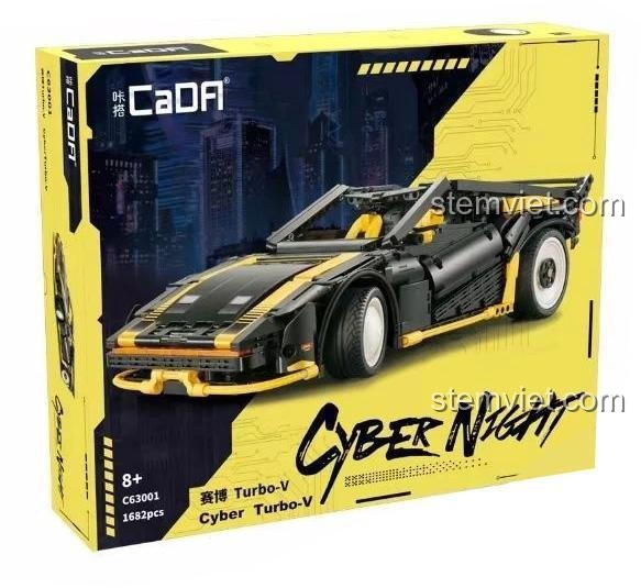 Hộp bộ lắp ghép CaDA C63001 Xe Cyber Turbo-V Cyber Night, đồ chơi mô hình CaDA C63001, siêu xe tương lai, cho bé trai 6 tuổi trở lên, giá rẻ