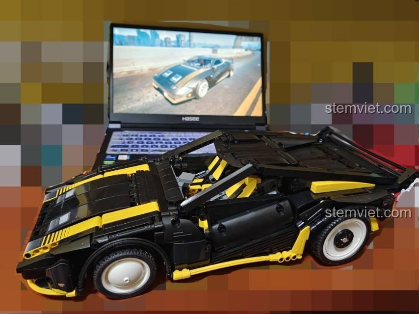 Ảnh review người dùng chụp bộ lắp ghép CaDA C63001 Xe Cyber Turbo-V Cyber Night, đồ chơi mô hình CaDA C63001, siêu xe tương lai, cho bé trai 6 tuổi trở lên, giá bình dân