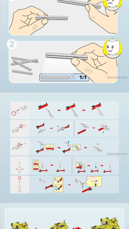 Xe Tải & Xe Ủi CaDA C65004 hướng dẫn lắp ráp CaDA 65004 Xe Tải & Ủi vàng đen công trình xây dựng