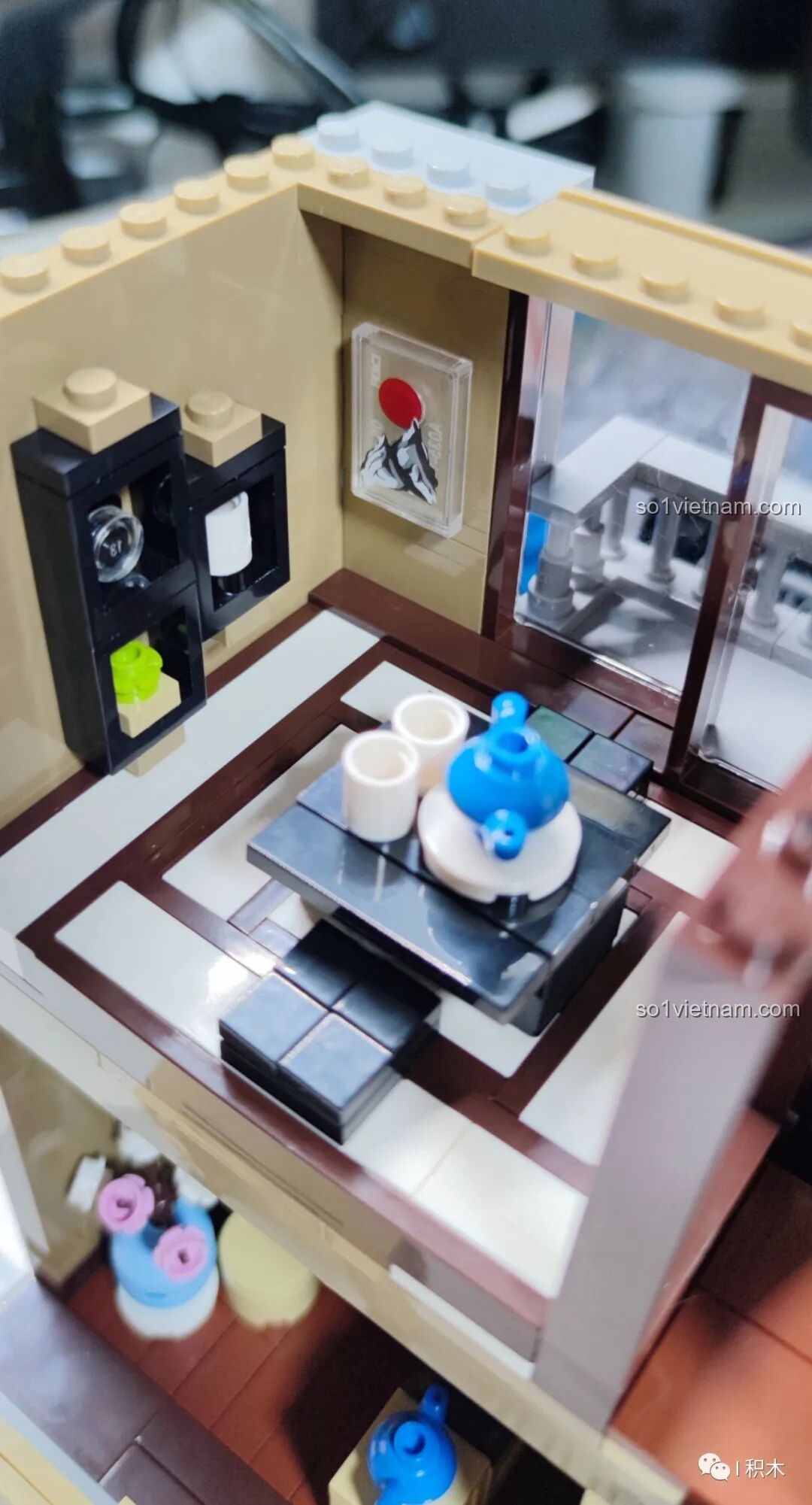 Chi tiết nội thất tầng 1 của mô hình CaDA C66010 Hòa Phong Trà Ẩm