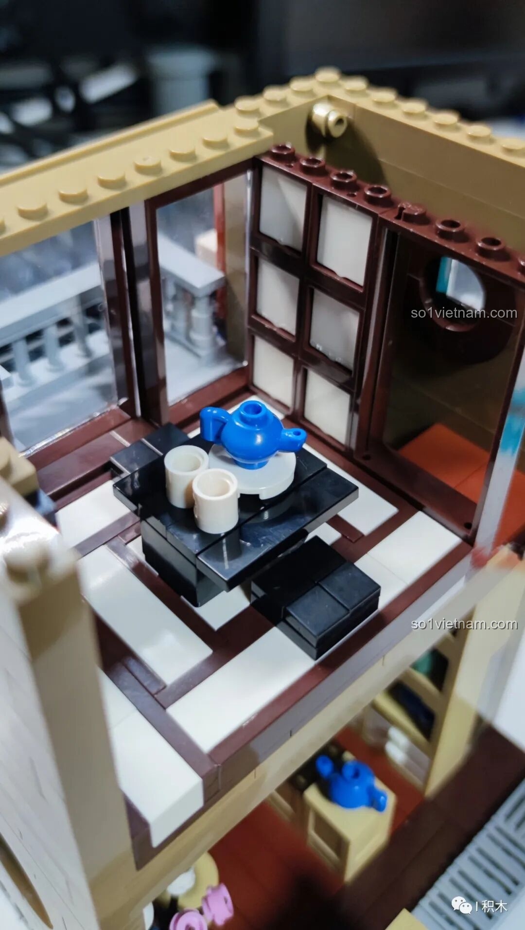 Chi tiết nội thất tầng 2 của mô hình CaDA C66010 Hòa Phong Trà Ẩm