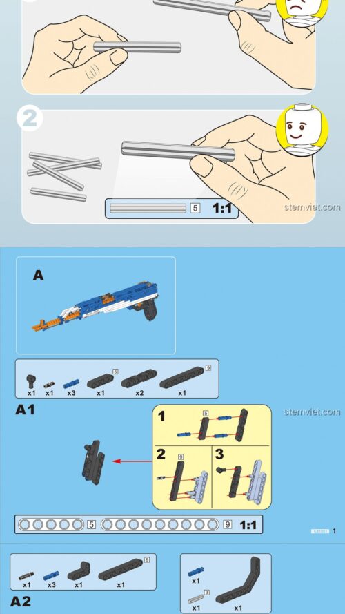 Súng AK-47 CaDA C81001 - Sách lắp ghép CaDA 1001 Súng ráp AK-47 - Hướng dẫn lắp ráp CaDA C81001 Súng AK-47 - Hướng dẫn CaDA C81001 Súng lắp ráp AK-47