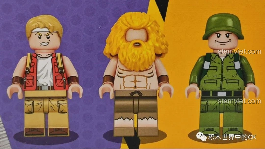 Hình ảnh 3 minifigures người lính và tù binh trên hộp bộ đồ chơi CaDA SY 1627 Xe tăng Metal Slug 2.