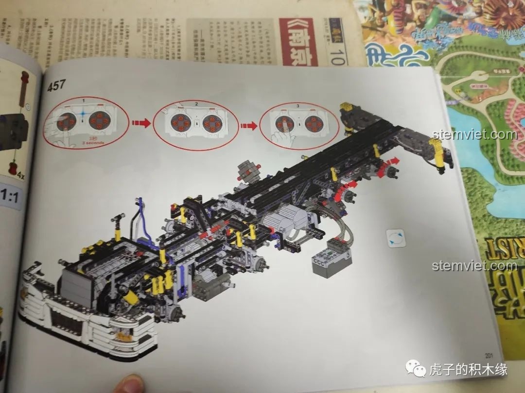 Hướng dẫn cài đặt động cơ ngược chiều cho xe tải cần cẩu Mould King 19002.