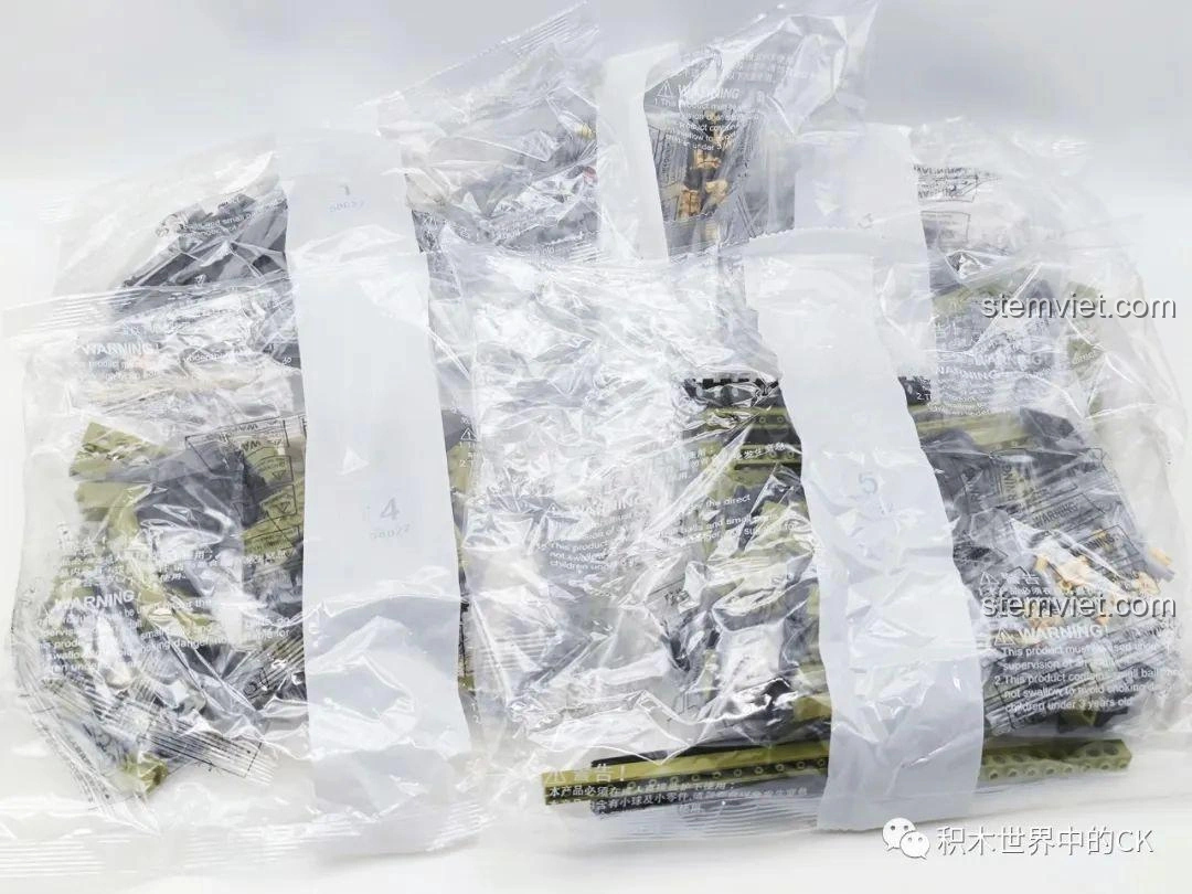 Các túi mảnh ghép nhựa ABS cao cấp của bộ lắp ráp JIESTAR AWP 58022 Súng bắn tỉa, được phân loại rõ ràng.