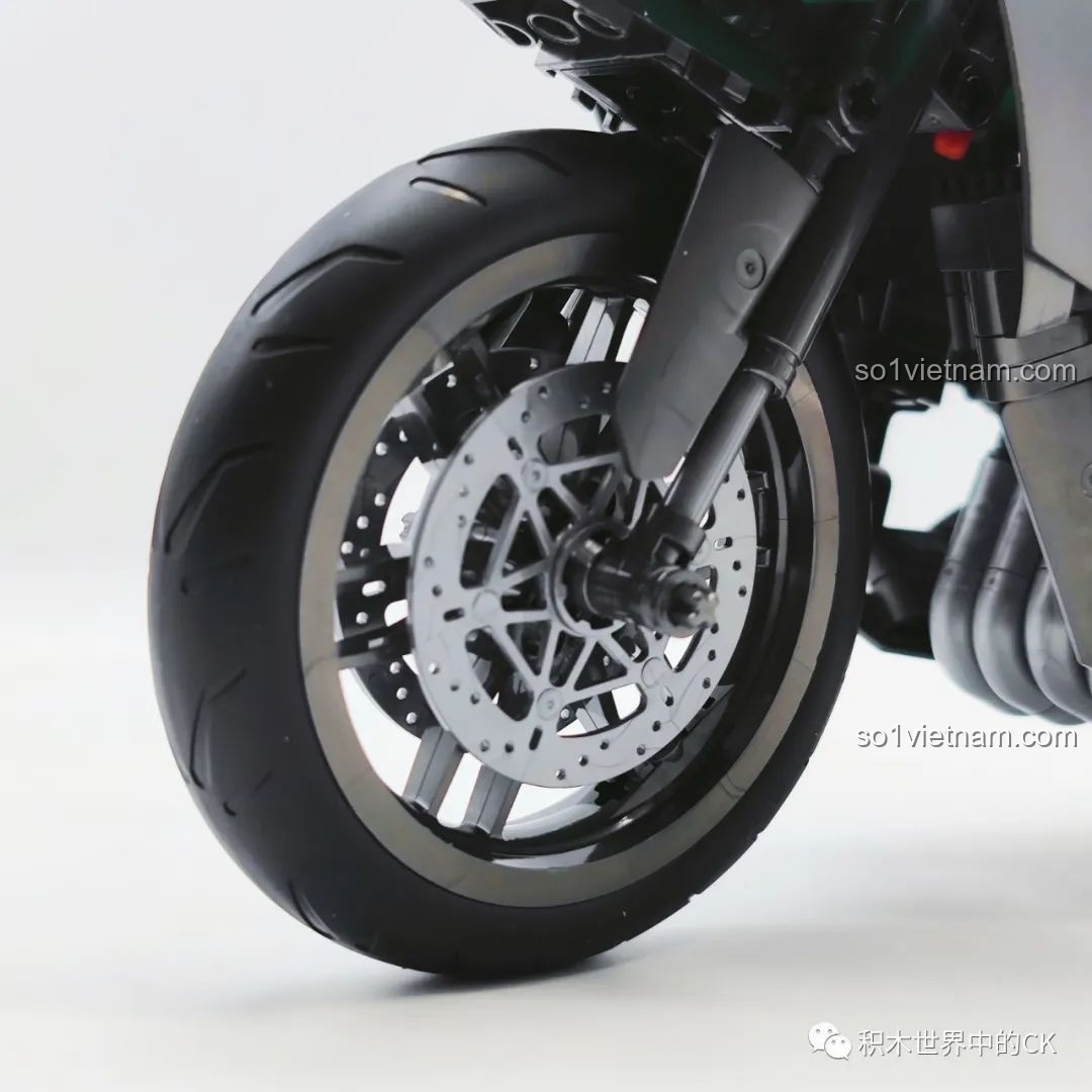 Cận cảnh thiết kế khí động học trên mô hình Siêu mô tô Kawasaki Ninja H2R QJ5183 giá tốt.