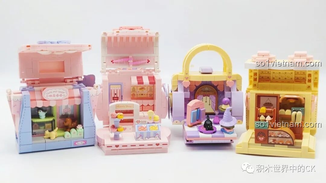 Cận cảnh tiệm bánh mì mini đã hoàn thiện của Wekki 516911, với đầy đủ các loại bánh và quầy hàng.