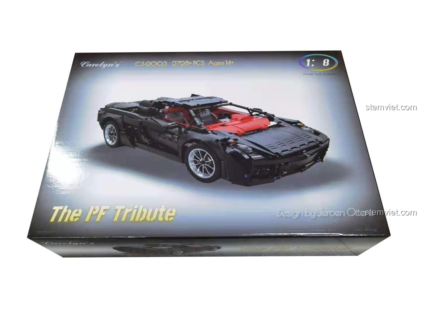 Siêu xe mui trần màu đen The PF Tribute Carolyn's CJ-2003 tỉ lệ 1:8